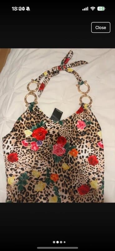 Boohoo Boohoo leopard print rose swimsuit gold