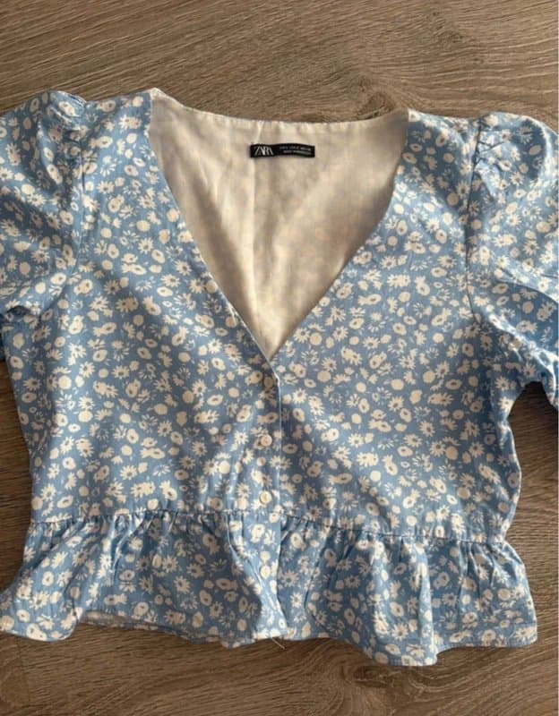 Zara Zara peplum summer blouse top size small