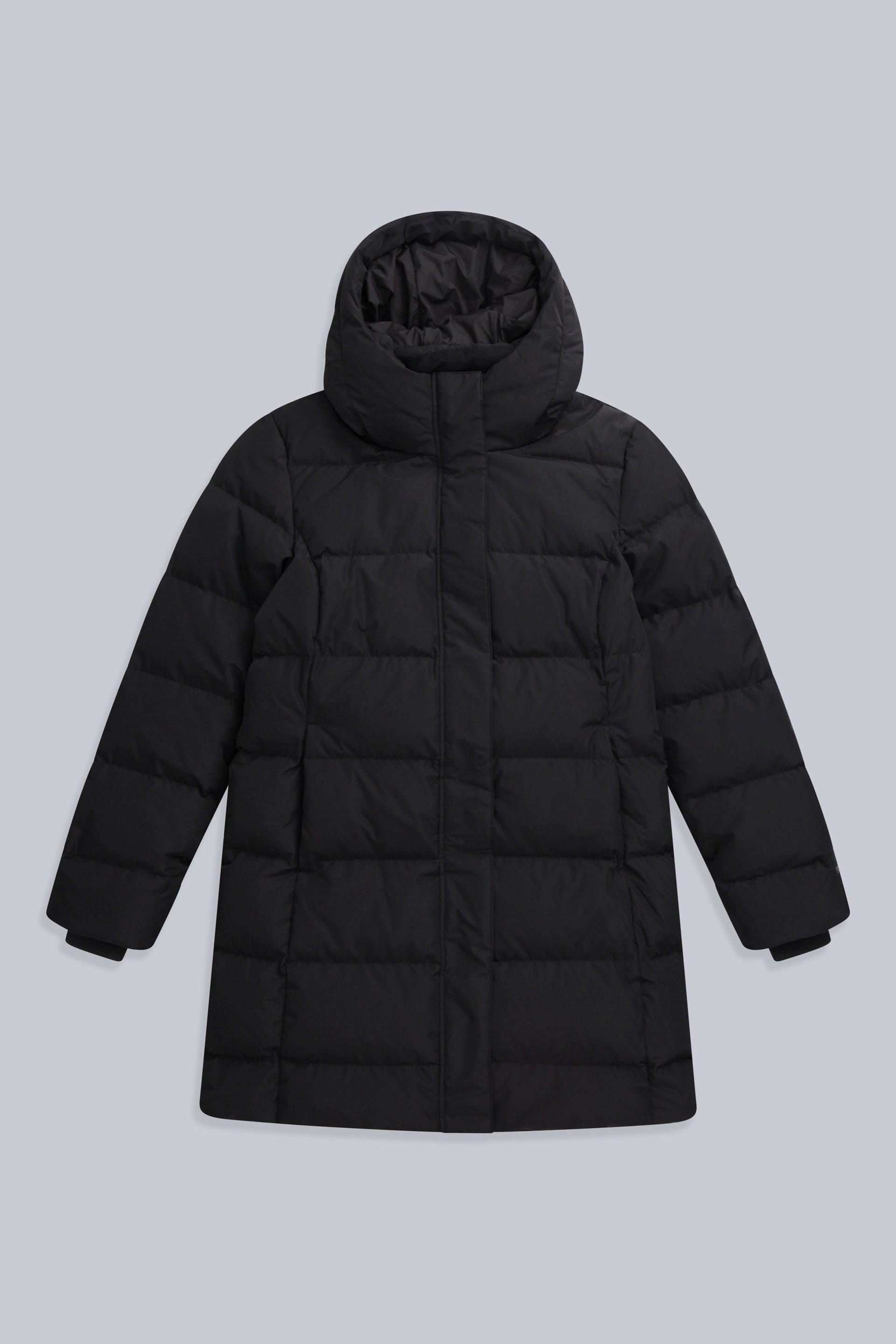 Animal Animal Women's 'Ivy' Water Resistant Warm & Cosy Downproof Lining Down Longline Coat in Jet Black - 4