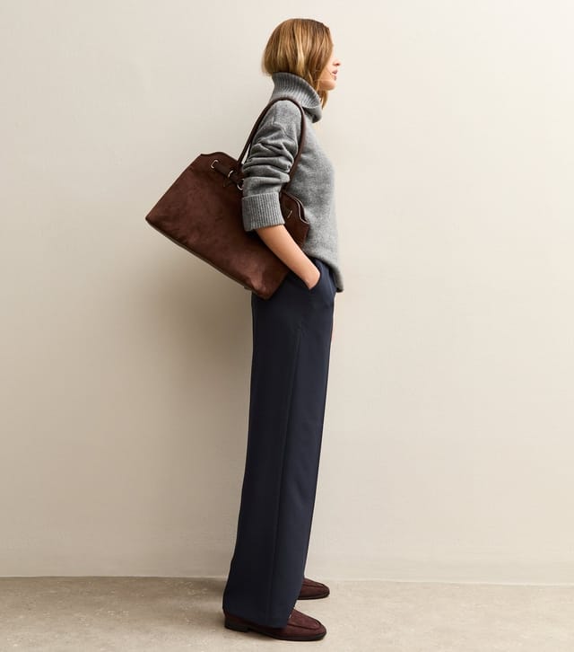 New Look Women's Navy Pull On Wide Leg Trousers New Look - 3