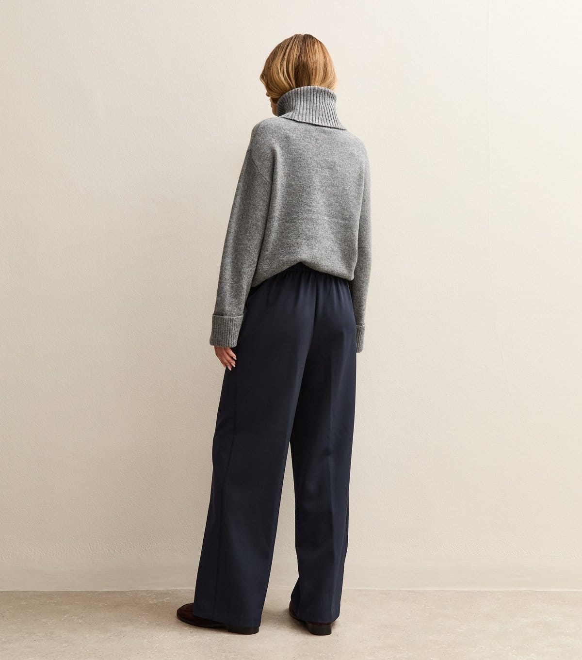 New Look Women's Navy Pull On Wide Leg Trousers New Look - 4