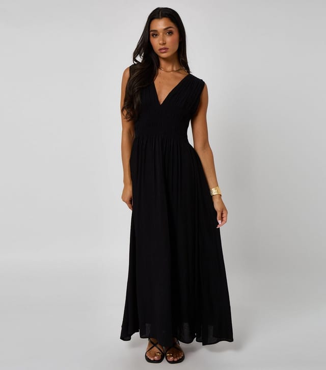 Urban Bliss Women's Black V-Neck Elasticated Waist Maxi Dress Urban Bliss New Look - 2