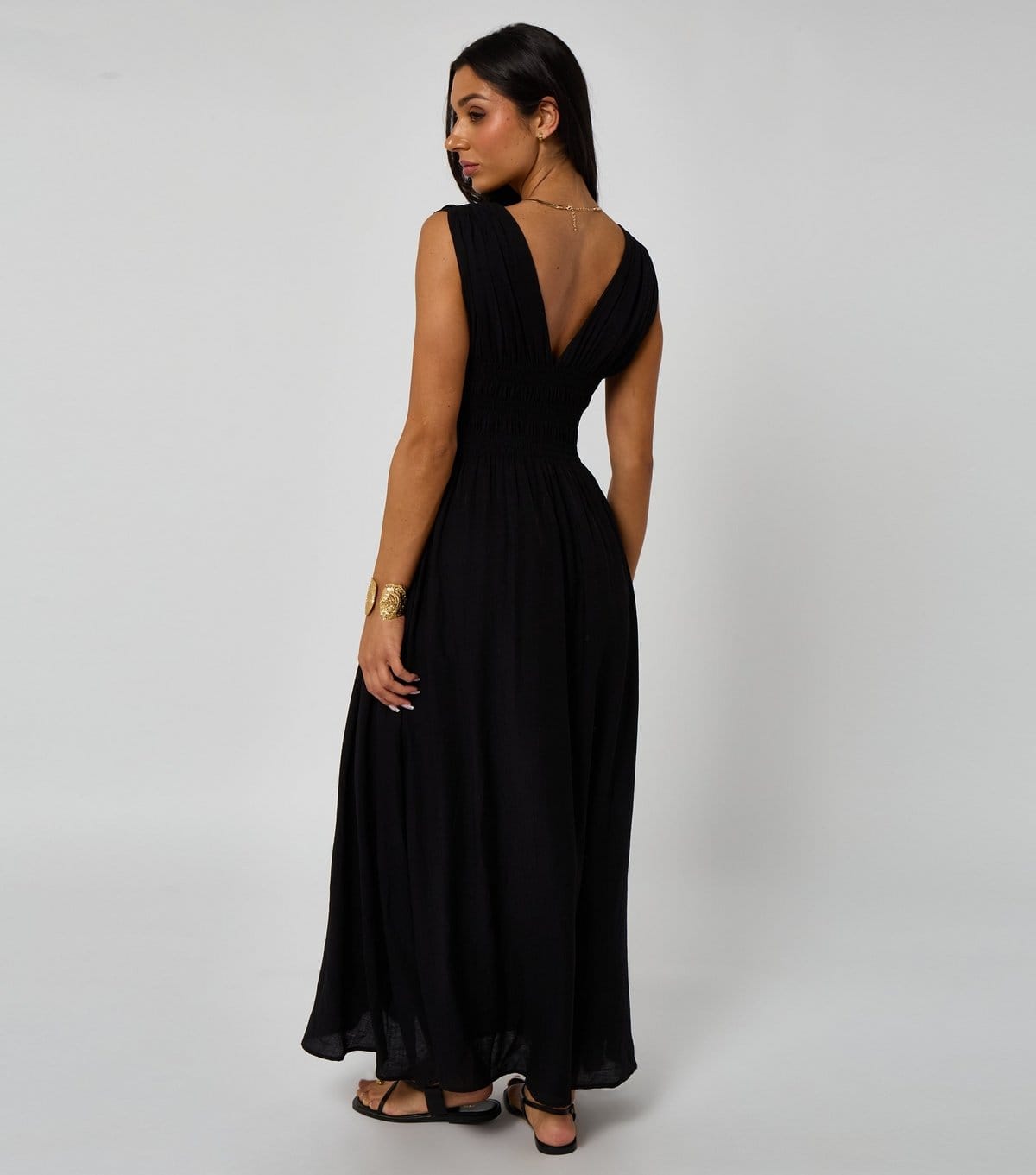 Urban Bliss Women's Black V-Neck Elasticated Waist Maxi Dress Urban Bliss New Look - 4
