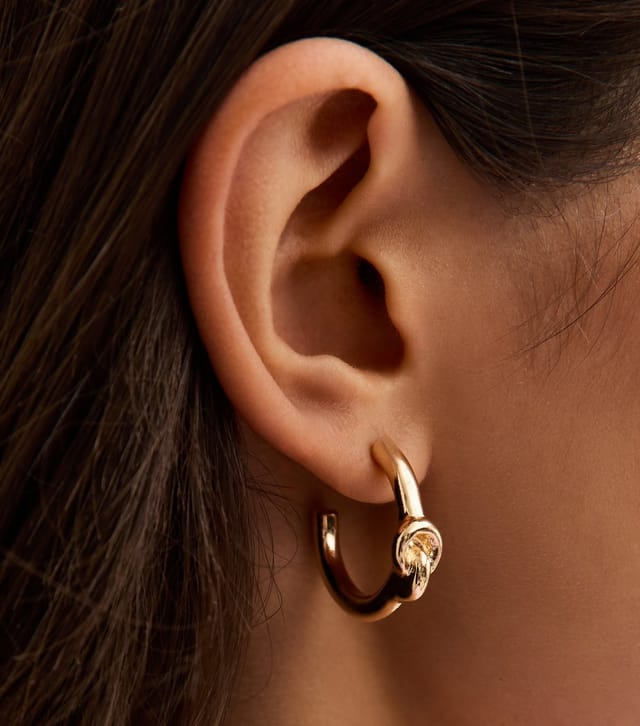 New Look Gold Tone Knot Small Hoop Earrings New Look - 2