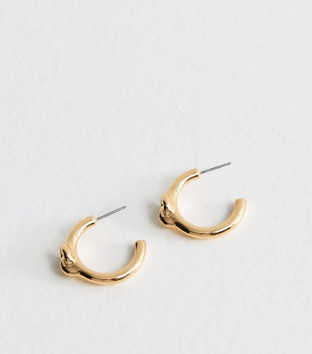 New Look Gold Tone Knot Small Hoop Earrings New Look - 3