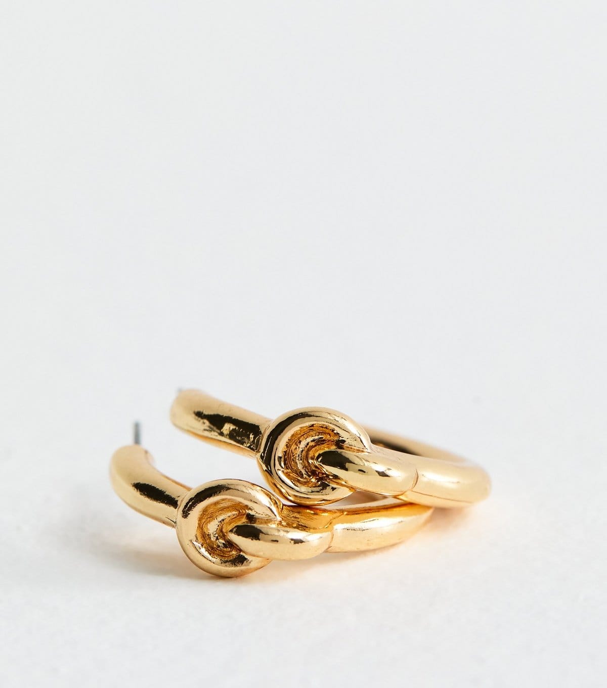 New Look Gold Tone Knot Small Hoop Earrings New Look - 4