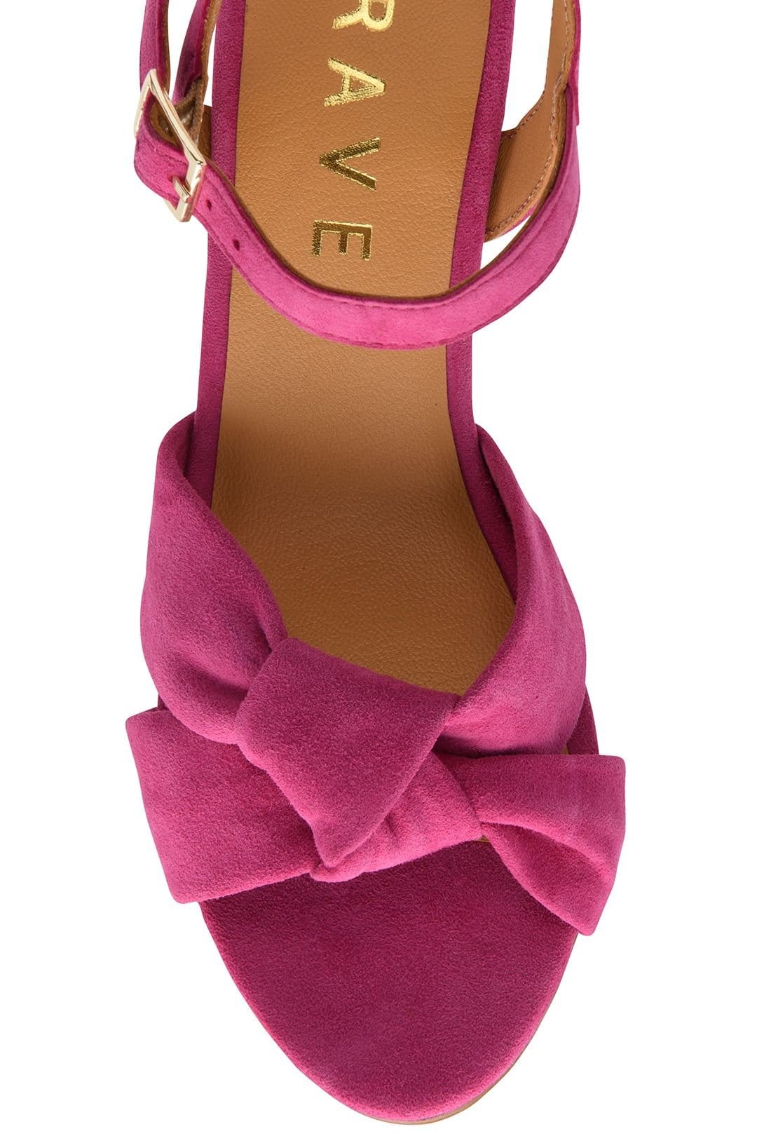 Ravel Ravel Women's 'Balne' Suede Heeled Sandals in Fuchsia - 4