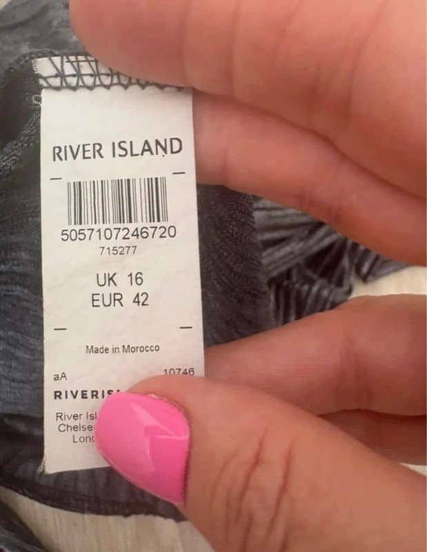 River Island River Island Metallic Grey Plissé Wrap Bodysuit UK 16 EU Long Sleeve Party Evening