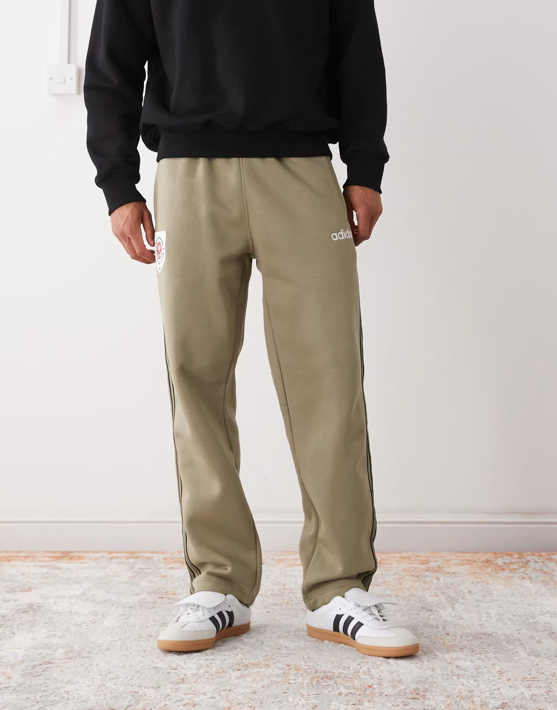 ASOS adidas Originals Mesh stripe pants in orbit green