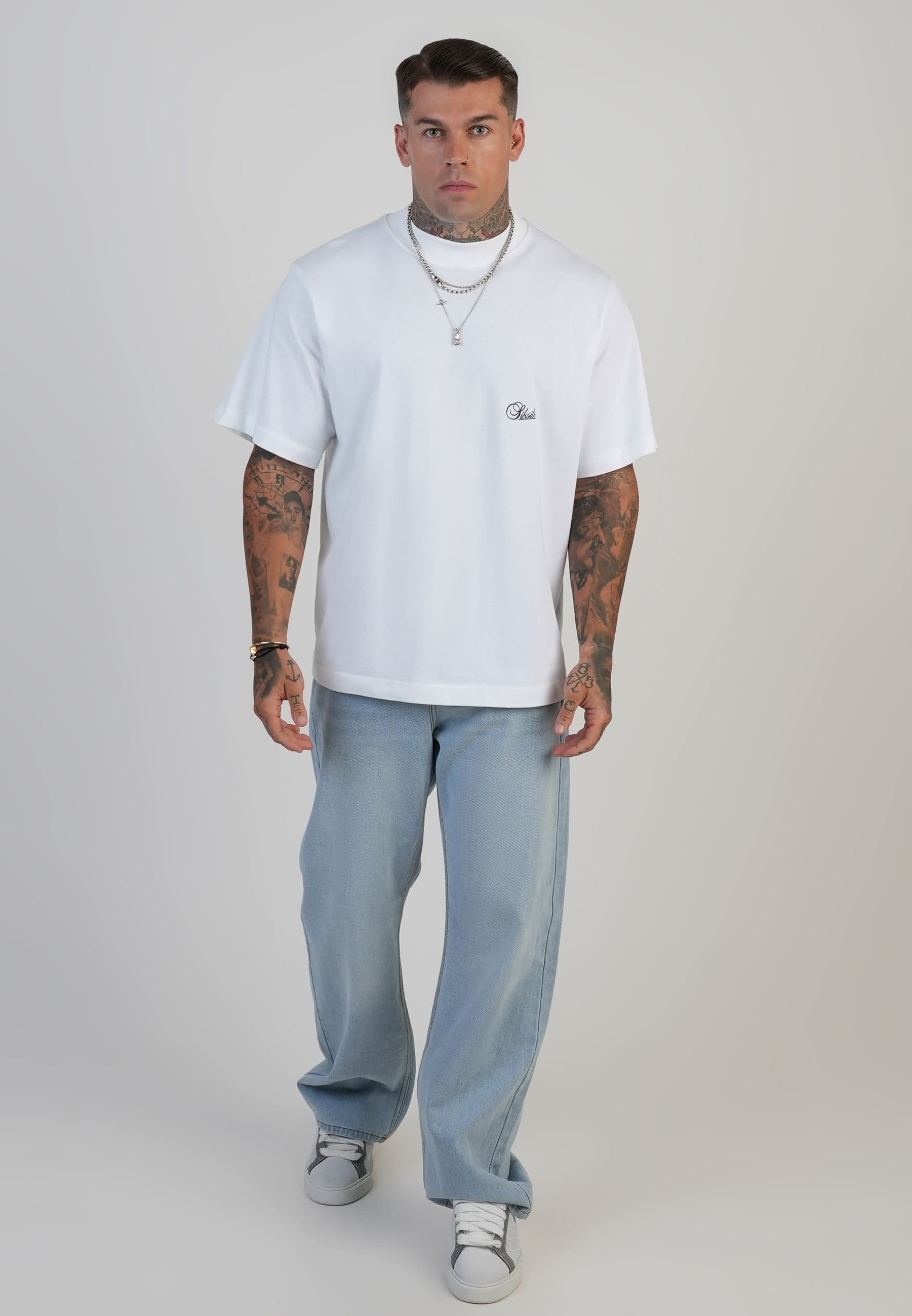 SikSilk SikSilk Men's Loose Fit Jeans in Light Blue - 4