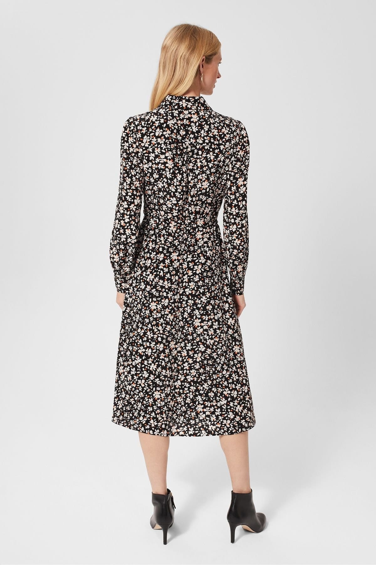 Hobbs London Hobbs London Women's Morgen Tie Waist Fit & Flare Dress in Black - 4