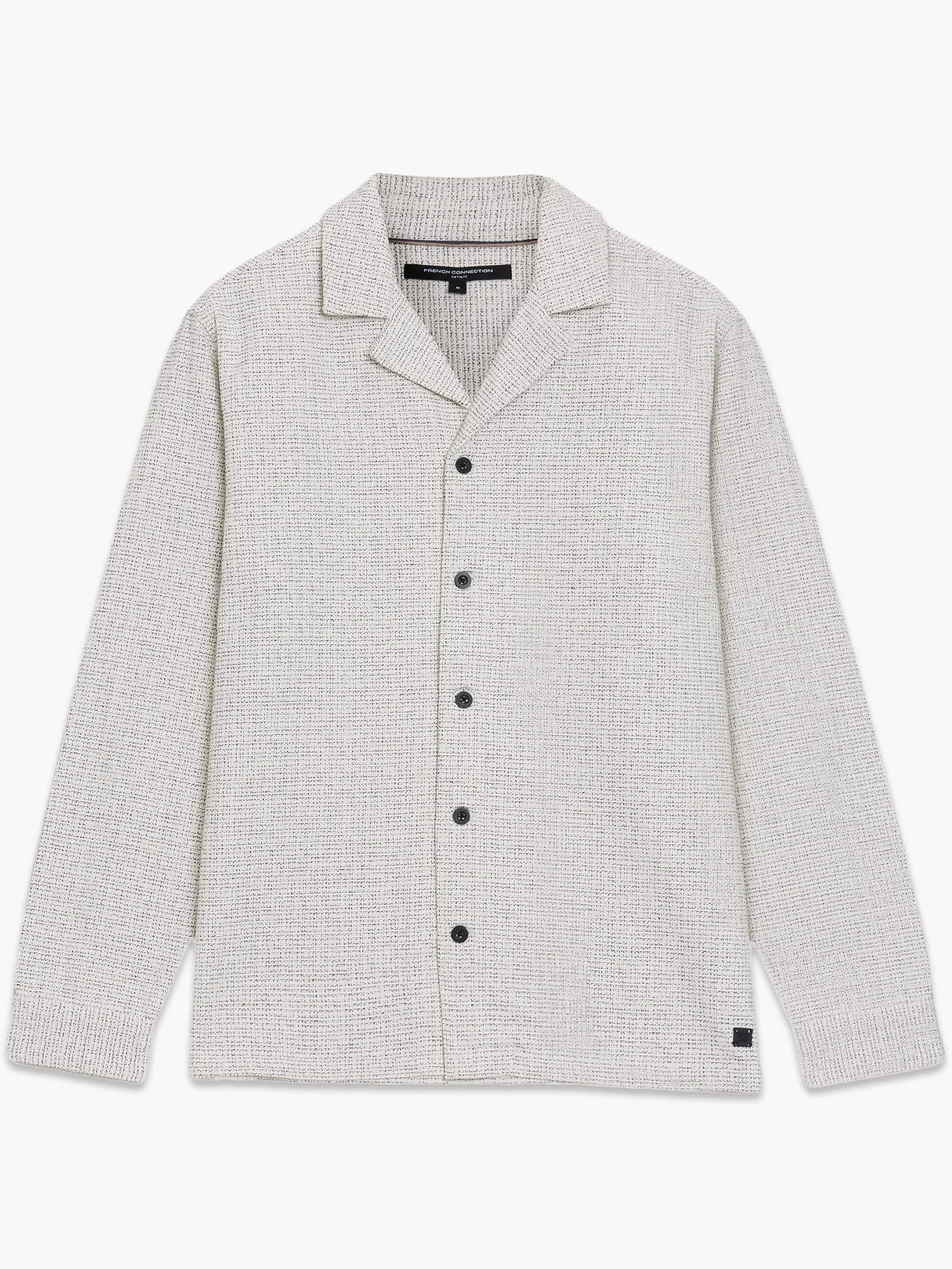 French Connection Long Sleeve Two Thread Dobby Shacket Bone White/Black