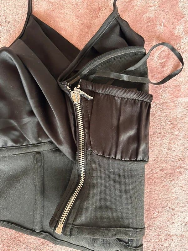 ASOS Bandage Satin Overlay Halterneck Top