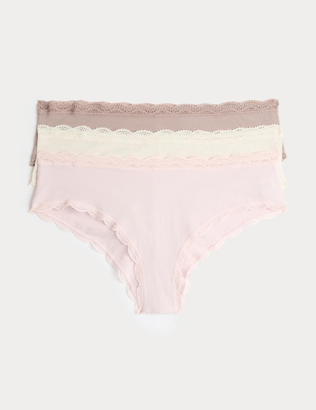 Marks & Spencer M&S 3pk Cotton Rich Hipster Knickers Oatmeal Mix