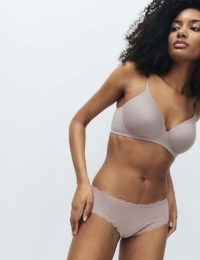 Marks & Spencer M&S 3pk Cotton Rich Hipster Knickers Oatmeal Mix - 3