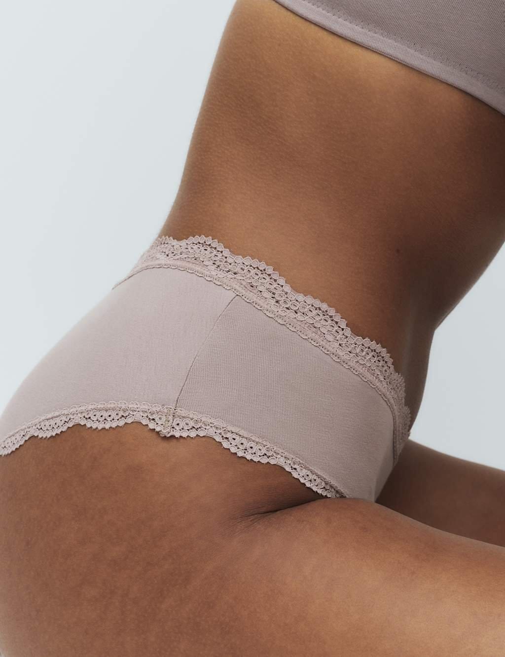 Marks & Spencer M&S 3pk Cotton Rich Hipster Knickers Oatmeal Mix - 4