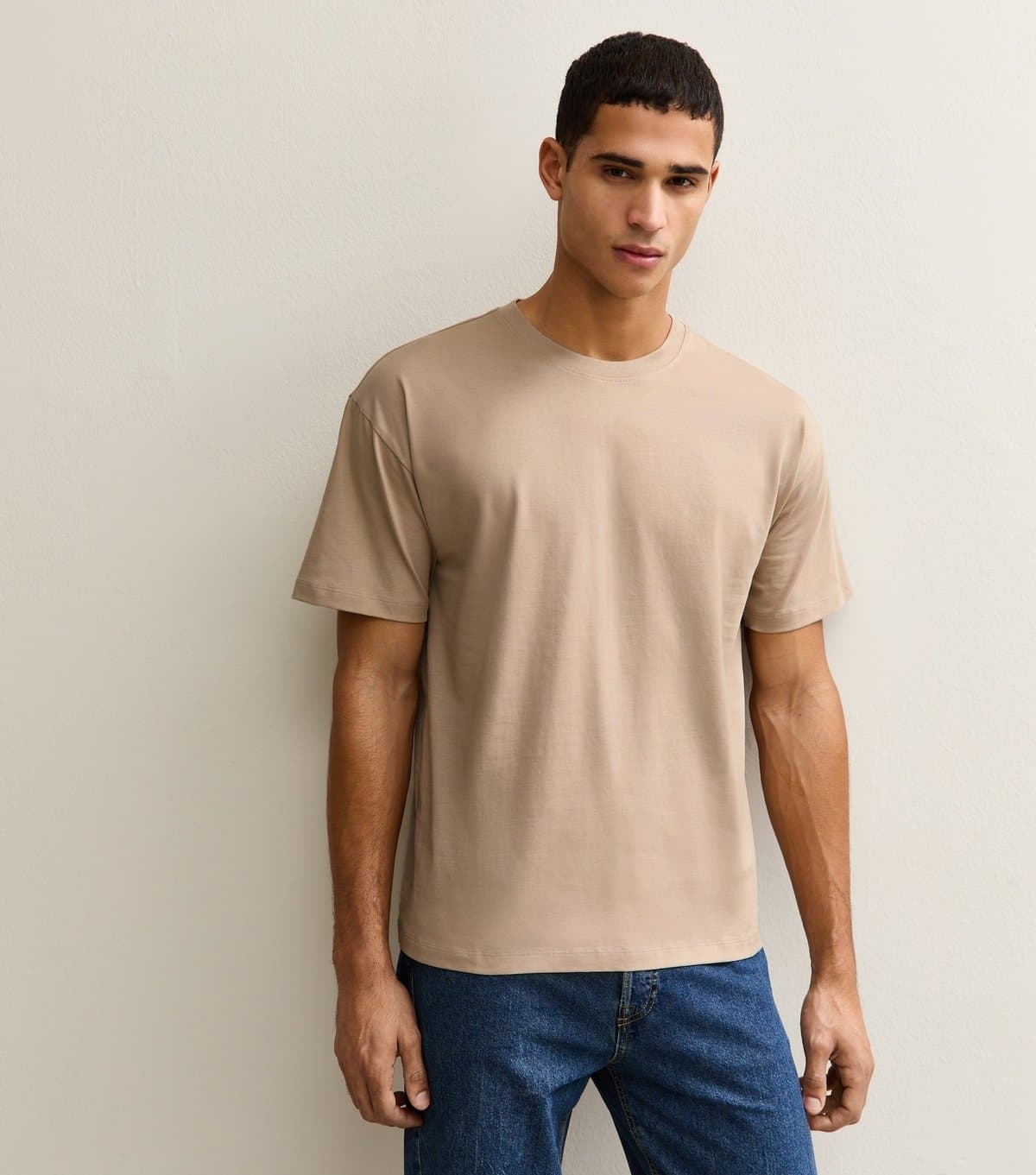 New Look Men's Tan Oversized Short Sleeve T-Shirt New Look