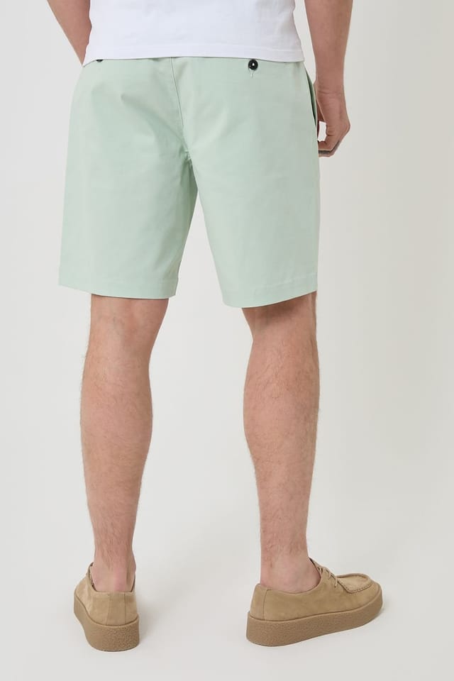 Threadbare Threadbare Men's Cotton Regular Fit Stretch Chino Shorts in Mint - 2