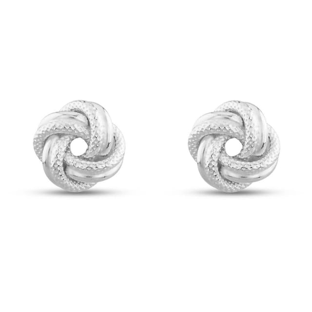 T.H.Baker T.H.Baker Women's Silver Textured Knot Stud Earrings 8-55-6429 - 2