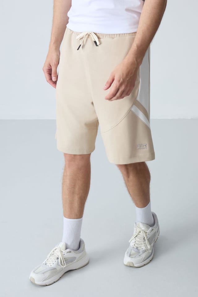 Tommy Life Tommy Life Men's Fleece Sweat Shorts in Beige - 3