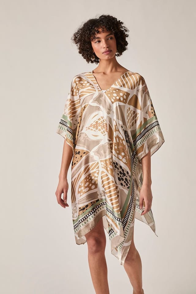 James Lakeland James Lakeland Women's Beige Petal Mosaic Kaftan - 3