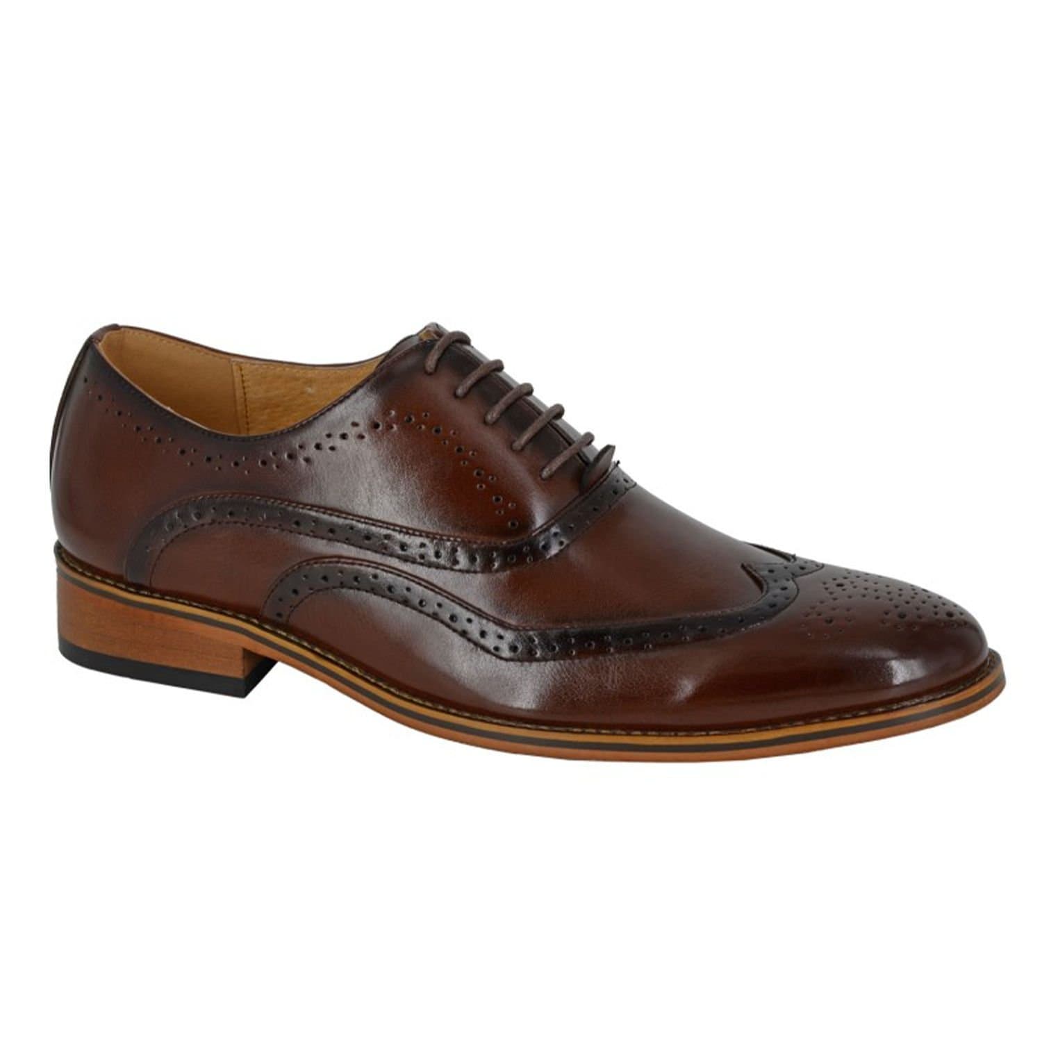 Goor Goor Men's 5 Eyelet Brogue Oxford Shoes in Brown