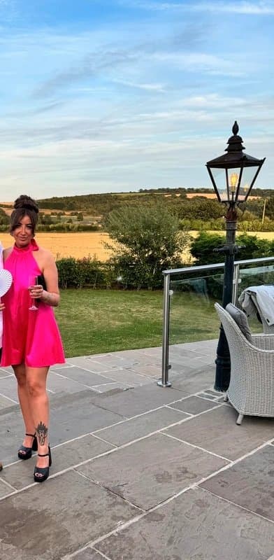 ASOS ASOS design pink satin playsuit