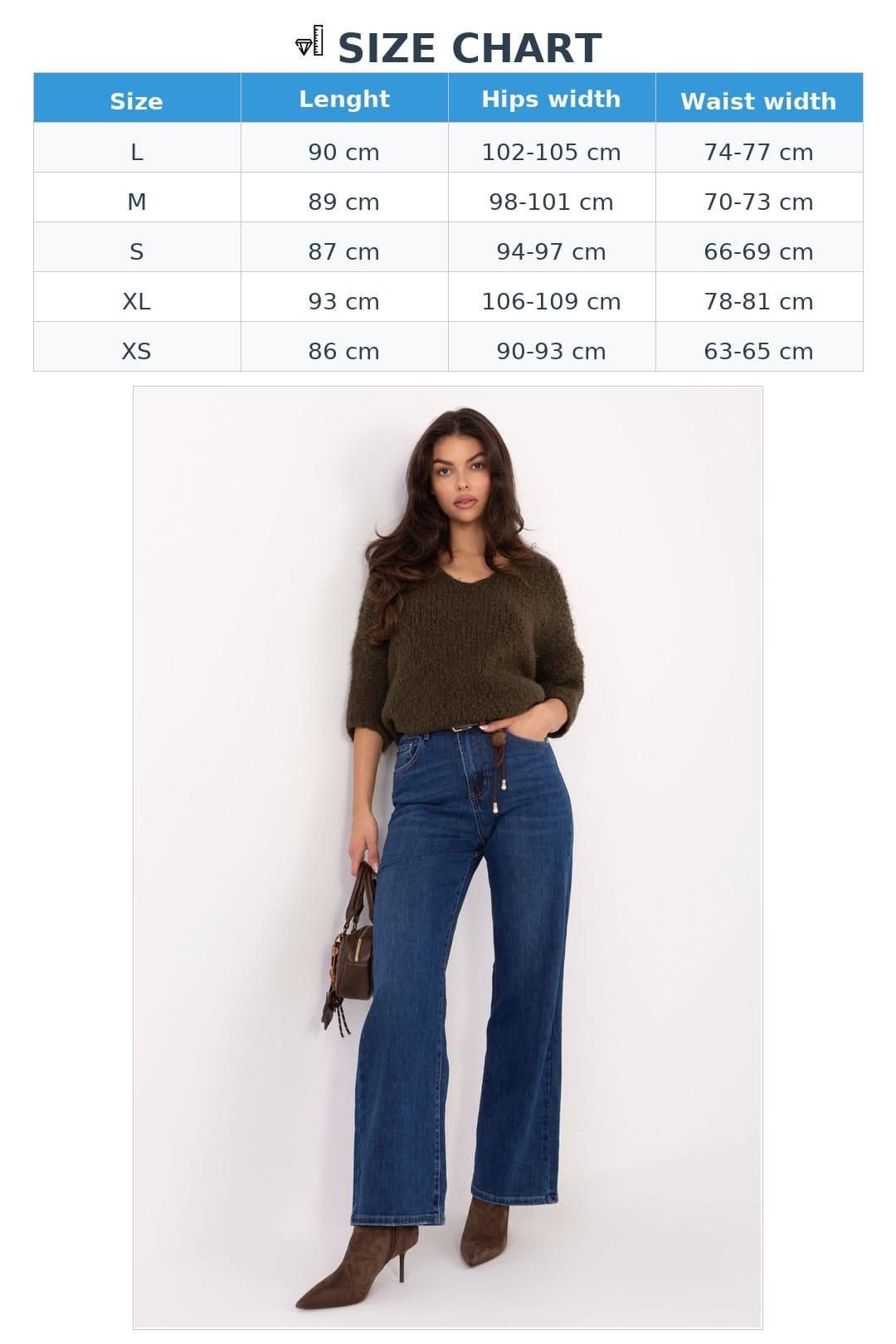 Love Lace Love Lace Women's Straight Leg High Waist Belt Charm Jeans in Blue - 4