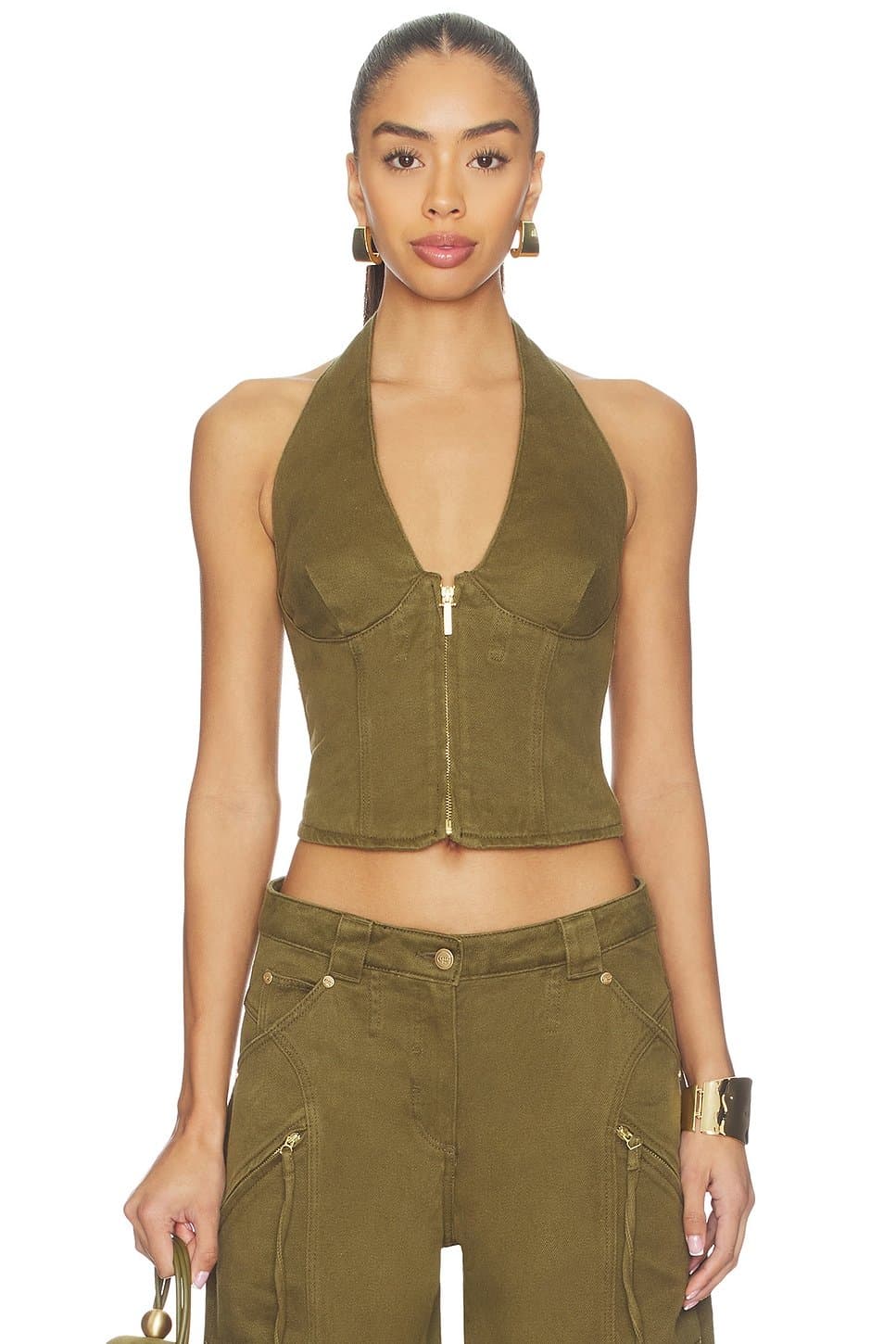 revolve Revolve Cult Gaia Rosemary Green Crop Top