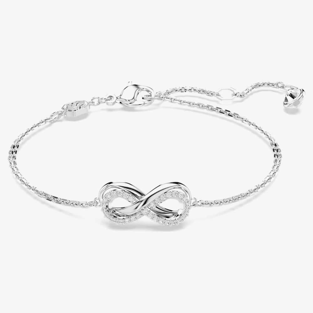 Swarovski Swarovski Women's Hyperbola Rhodium Plated White Infinity Bracelet 5679664 in Silver