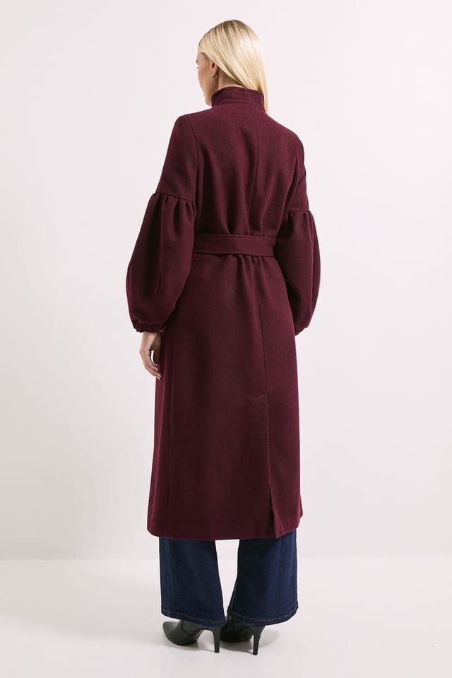 Wallis Wallis Women's Principles by Balloon Sleeve Coat in Berry - 3