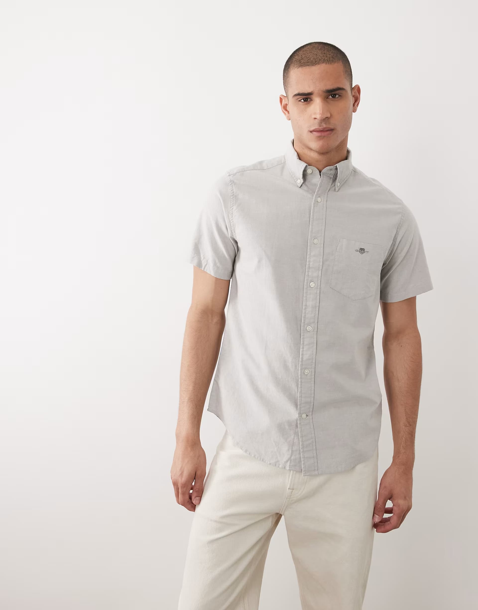 ASOS GANT Regular fit classic oxford shirt in light grey