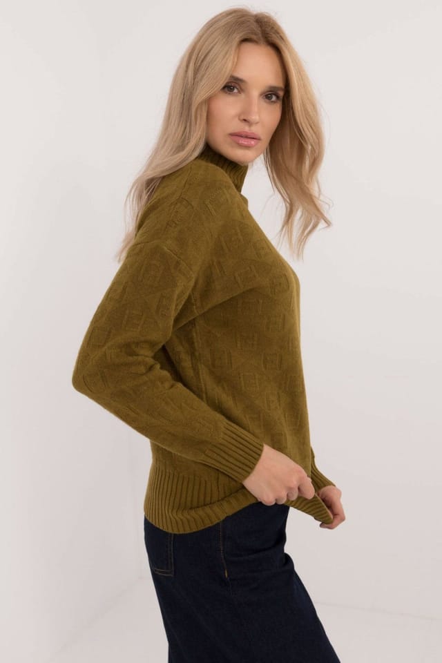 Love Lace Love Lace Women's Casual Half Turtleneck Sweater for Workwear in Olive - 2