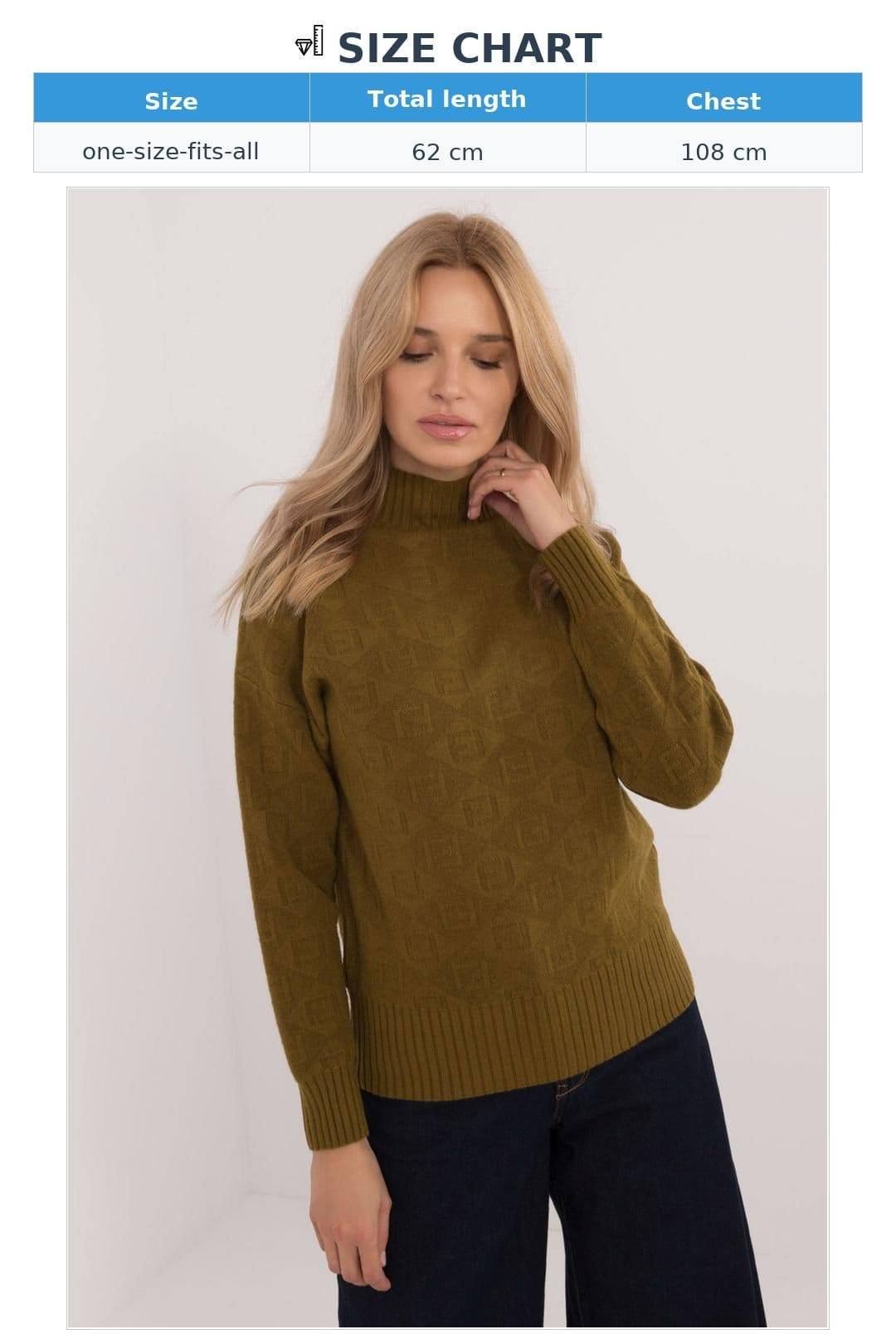 Love Lace Love Lace Women's Casual Half Turtleneck Sweater for Workwear in Olive - 4