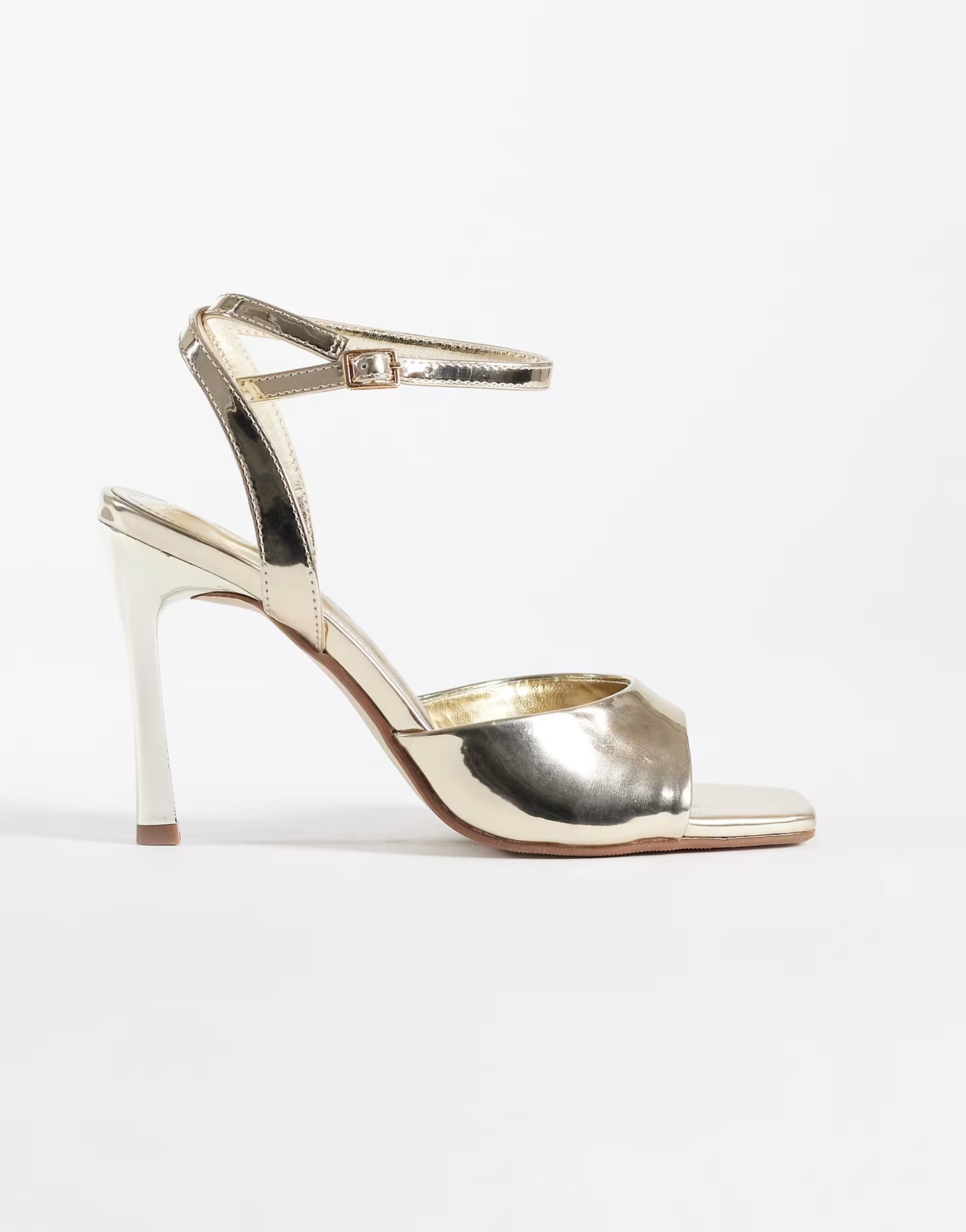ASOS Public Desire Wide Fit June heeled sandals in gold
