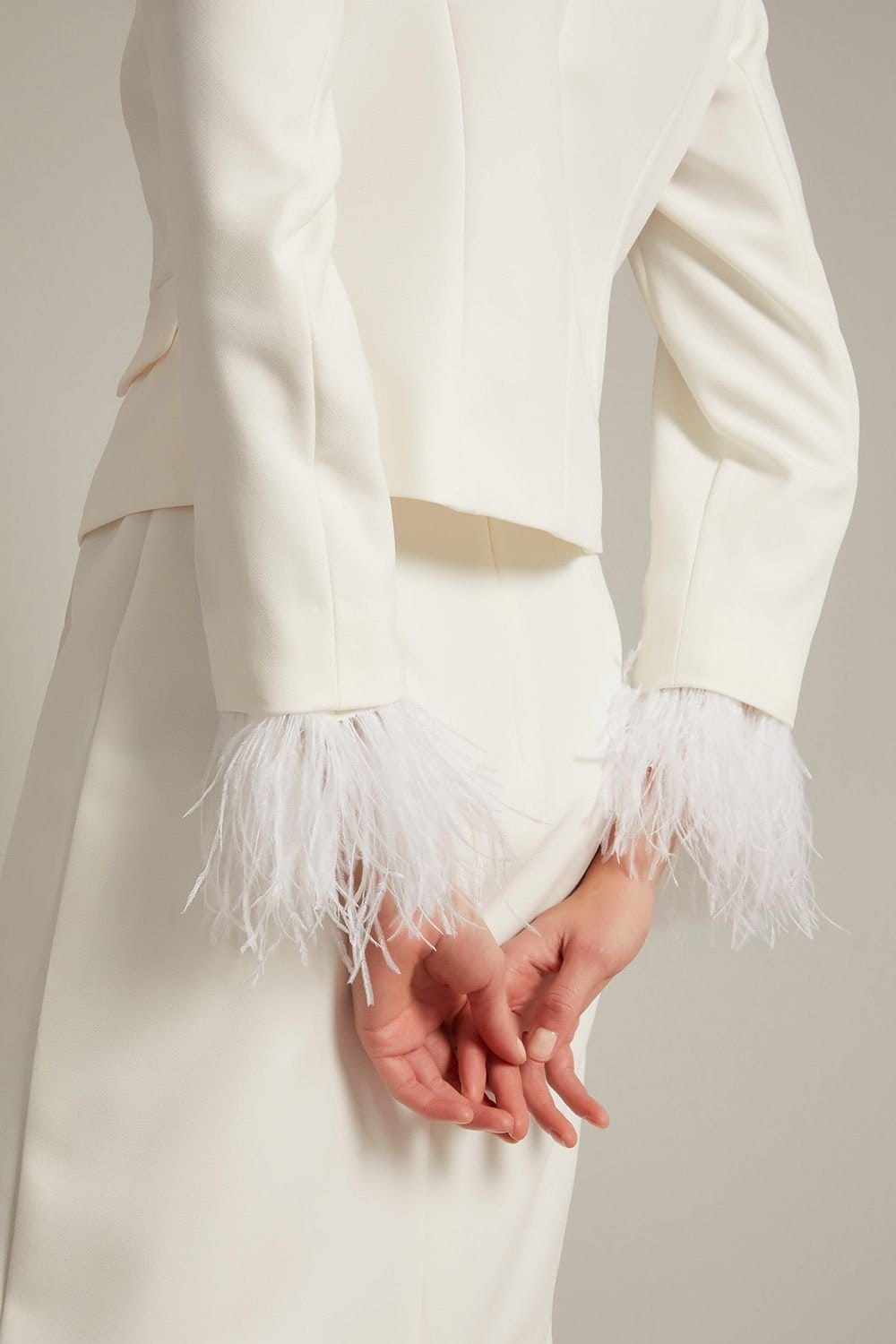 Monsoon Monsoon Women's Luisa Feather Cuff Wedding Jacket Ivory - 4