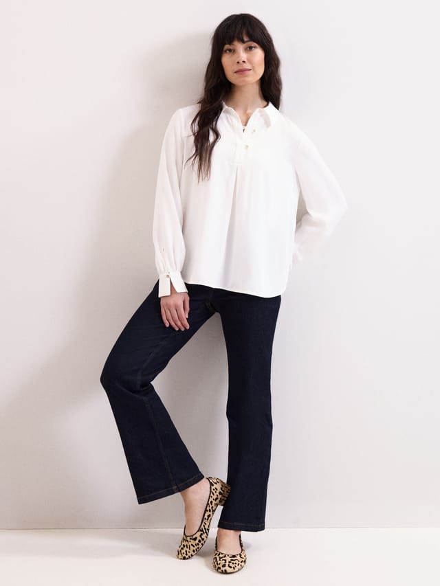 Phase Eight Phase Eight Women's Button Detailed Ashton Ivory Shirt in Off-White - 2