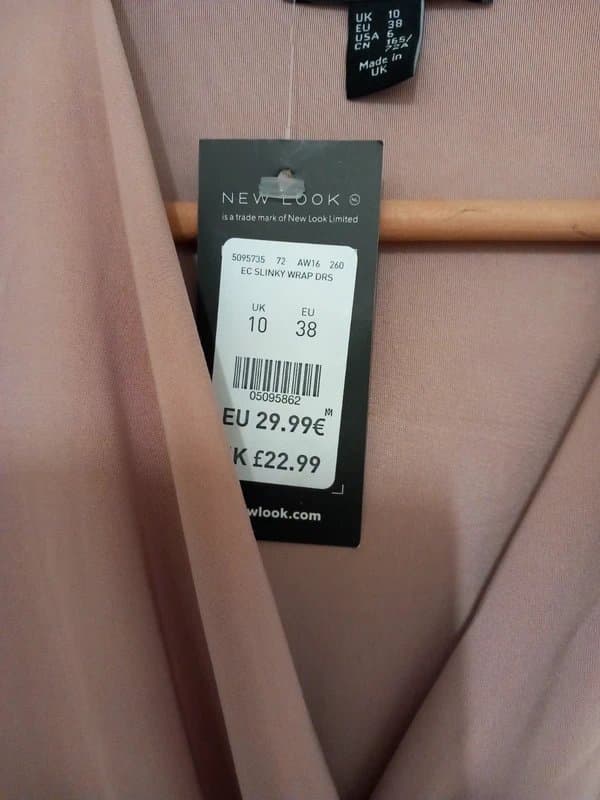 New Look Blush pink slinky wrap dress size 10