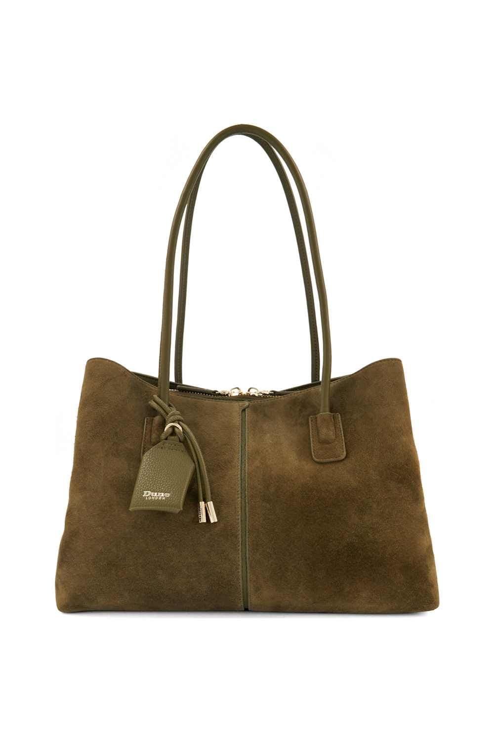 Dune London Dune London Women's 'Deserving L' Suede Shoulder Bag in Khaki