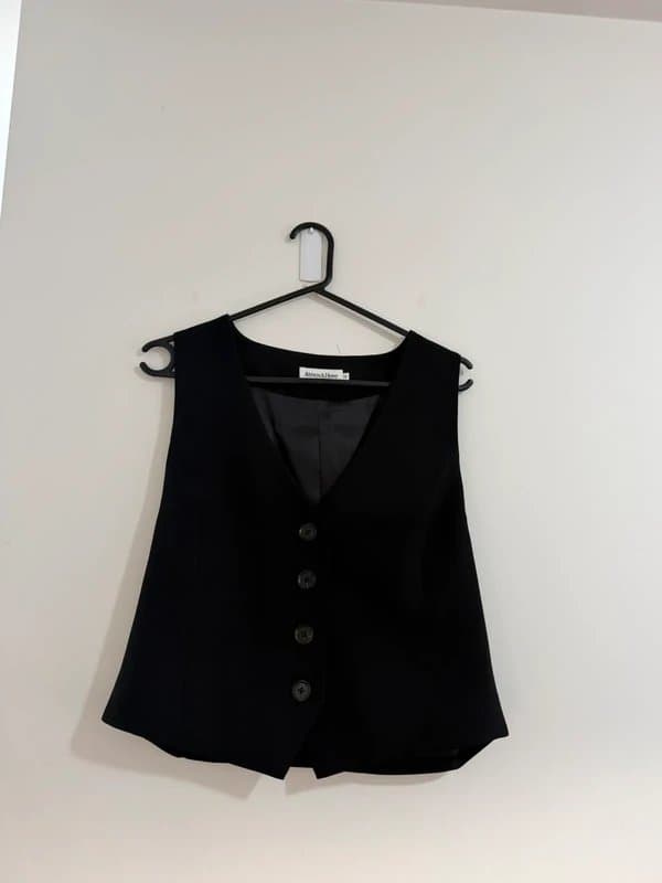 Atmosphere Atmos&Here Black Tailored Vest / Suiting Waistcoat - Size 14