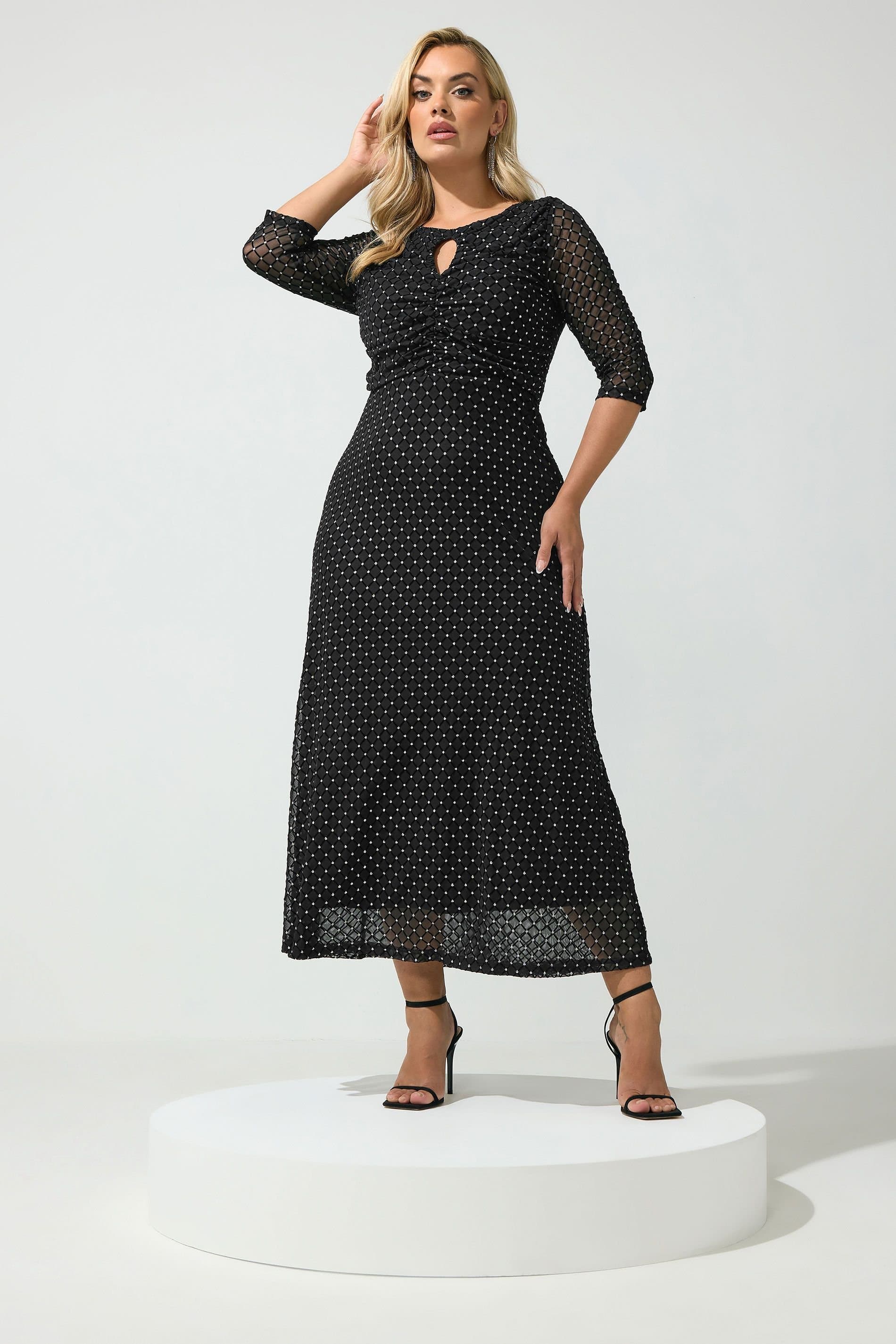 Yours Yours Women's Glitter Maxi Dress in Black