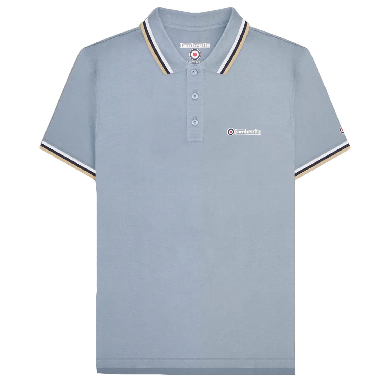 Lambretta Lambretta Men's SS25 Triple Tipped Big & Tall Polo Shirt in Dark Blue