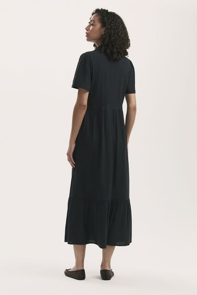 Finery London Finery London Women's Tania Linen Blend Midi Shirt Dress in Black - 3