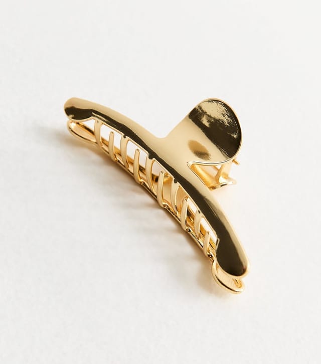 New Look Gold Tone Metal Long Hair Claw Clip New Look - 3