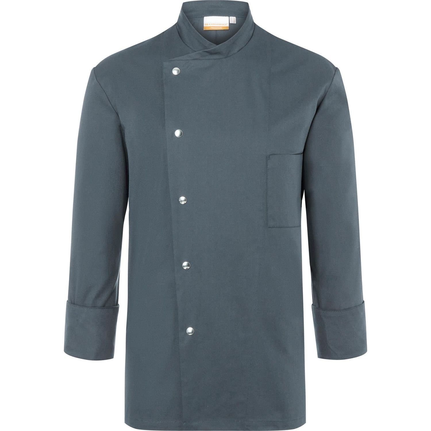 Karlowsky Karlowsky Men's Lars Long-Sleeved Chef Jacket in Dark Grey