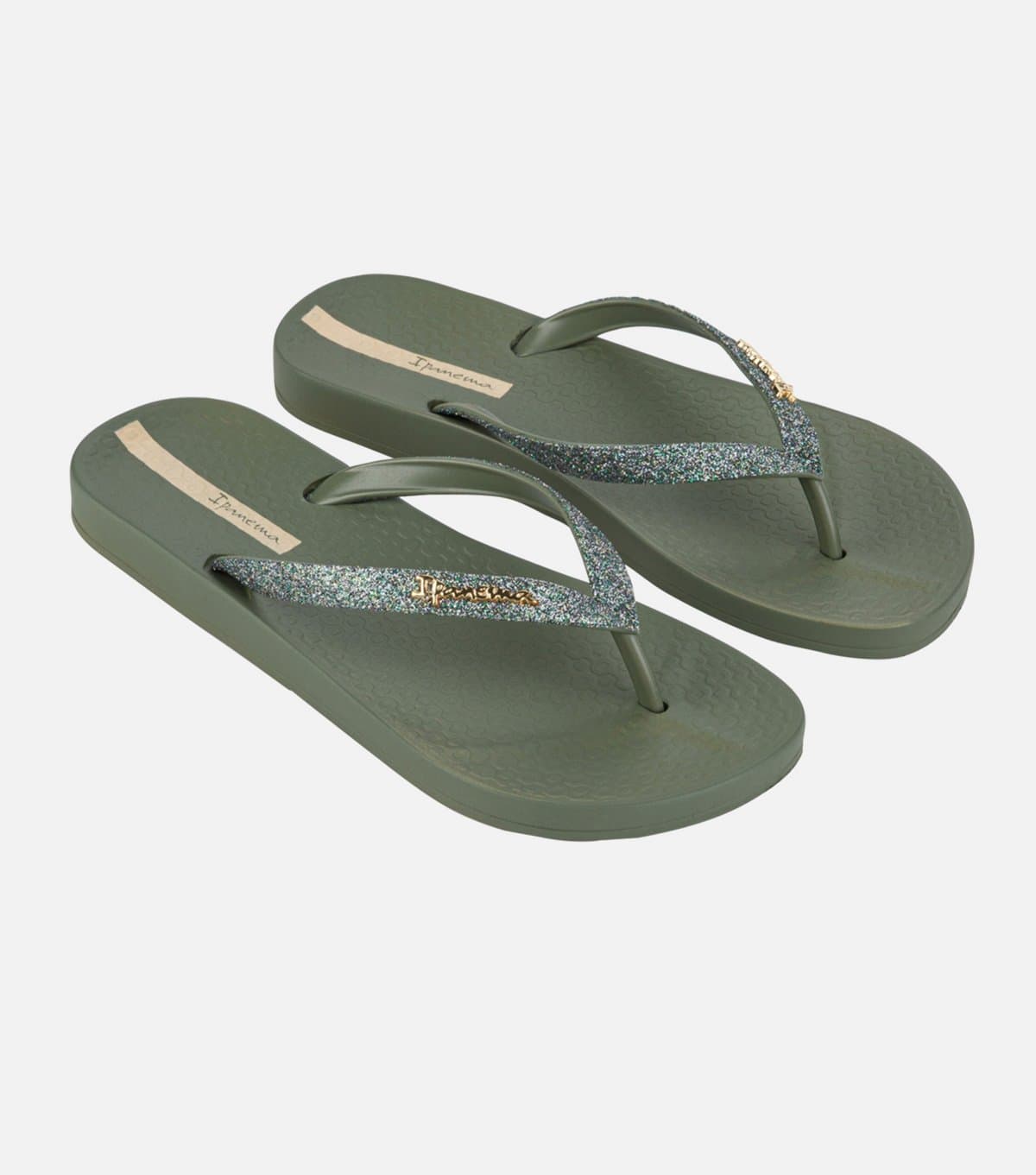 Ipanema Women's Khaki Glittery Strap Flip Flop Ipanema New Look