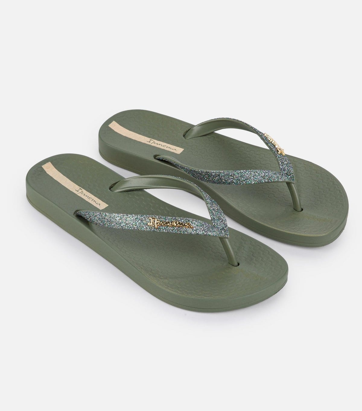 Ipanema Women's Khaki Glittery Strap Flip Flop Ipanema New Look - 4