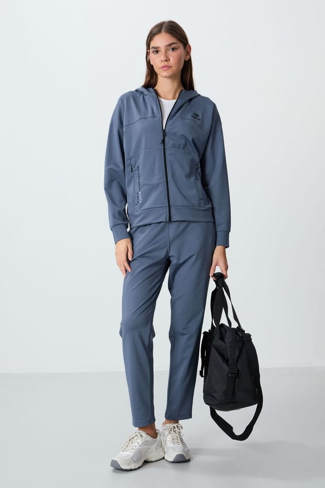 Tommy Life Tommy Life Women's Women's Hooded Zip Sweatshirt & Pants Set in Blue - 2