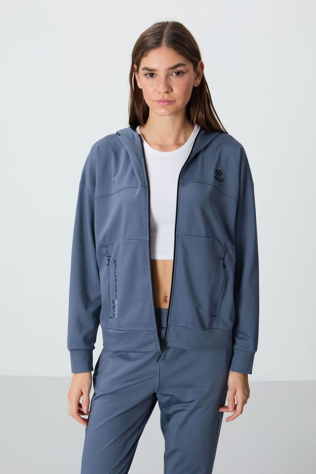 Tommy Life Tommy Life Women's Women's Hooded Zip Sweatshirt & Pants Set in Blue - 3