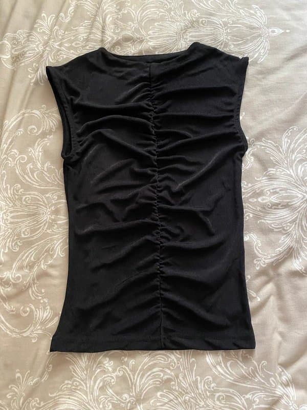 Primark black going out ruffle top